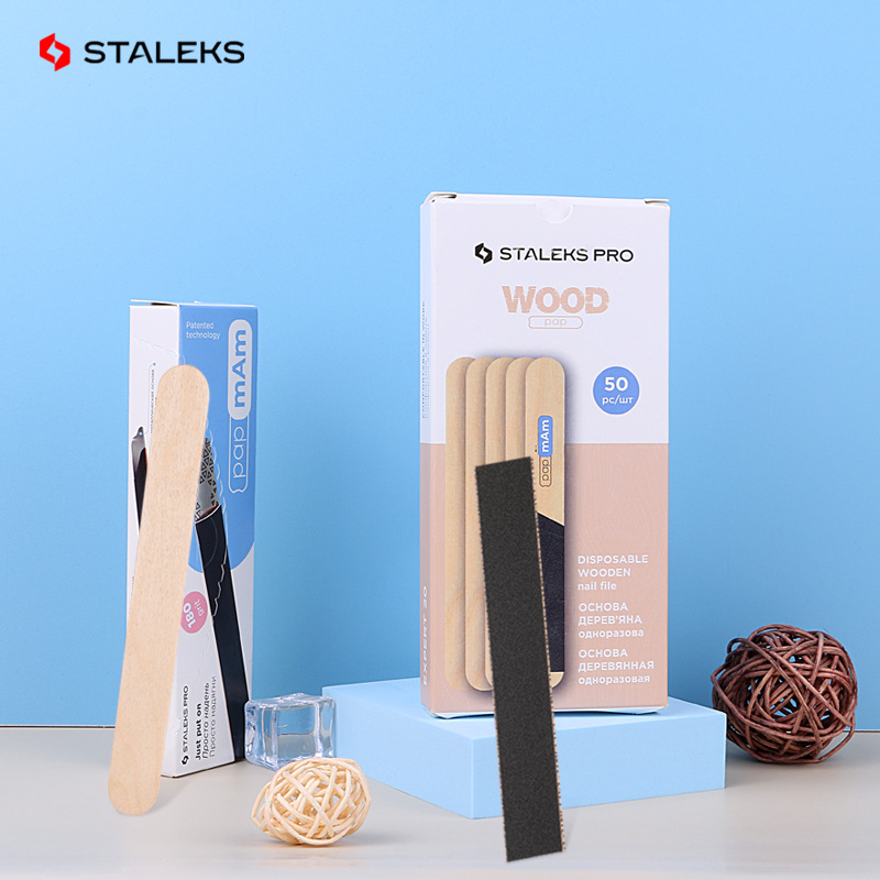 Nail File Titanium - Staleks Wooden Stick Board Nail Sand