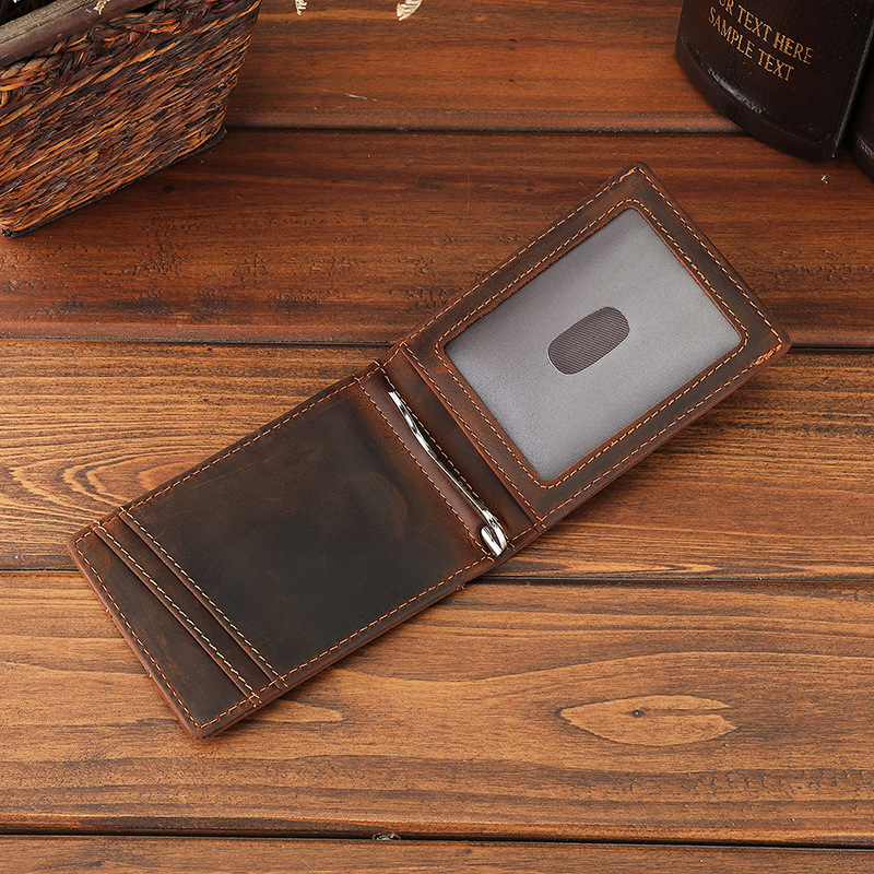 Money Clip Magnetic - Genuine Leather Money Clip Wallet for