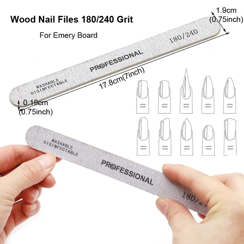 100Pcs Wooden Nail File Profes - огляд і ціна Nail File Titanium