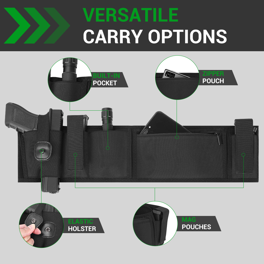 Belly Band Gun Holster Conceal - огляд і ціна Edc Carry Pistols